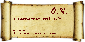 Offenbacher Máté névjegykártya